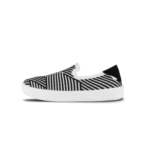 Women's Boardwalk Slip-On - White/Black Zigzag